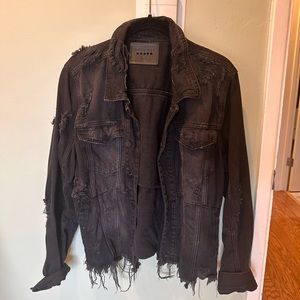 Blank NYC Distressed Black Denim Jacket